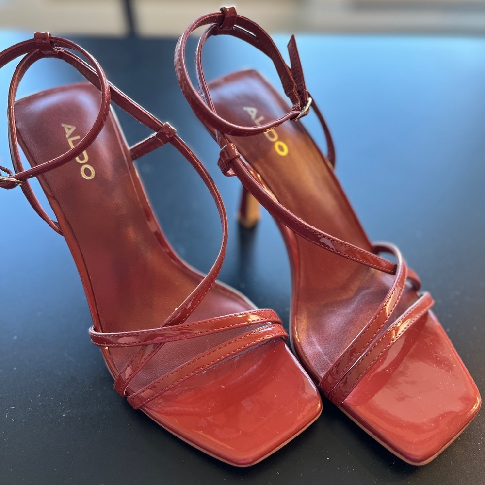 ALDO |  Burgundy Red Strappy heeled sandal - 6.5